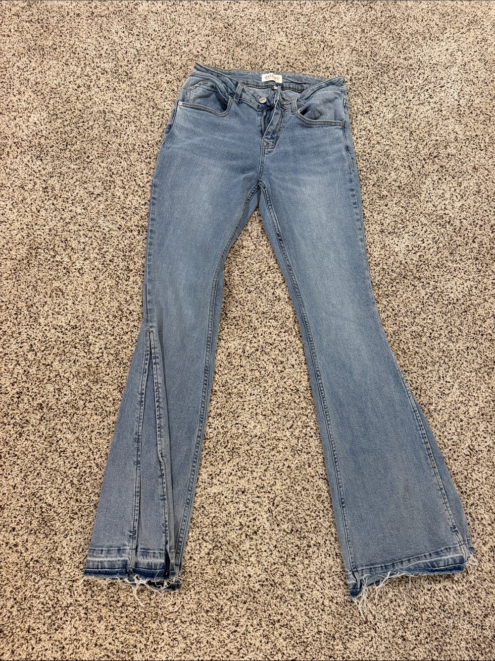 NWOT Shyanne Women’s Light Blue Split-Hem Flare Jeans